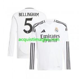 Divisa di Calcio Real Madrid Jude Bellingham 5 Prima 2024/2025 Manica Lunga